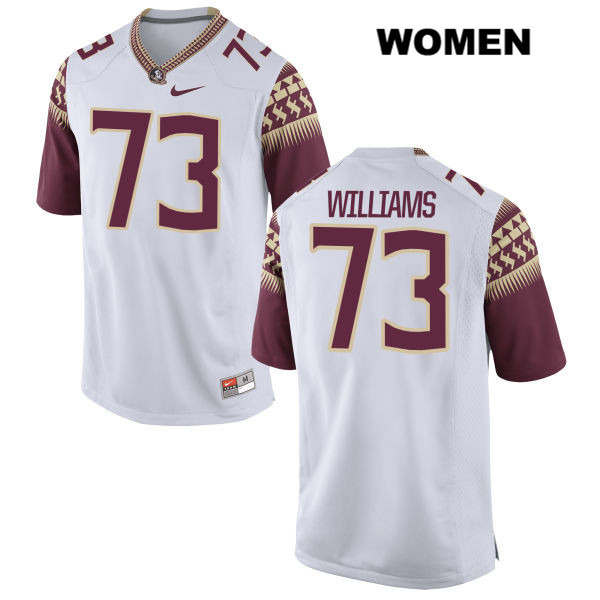 Women's NCAA Nike Florida State Seminoles #73 Jauan Williams College White Stitched Authentic Football Jersey MVL7669OA